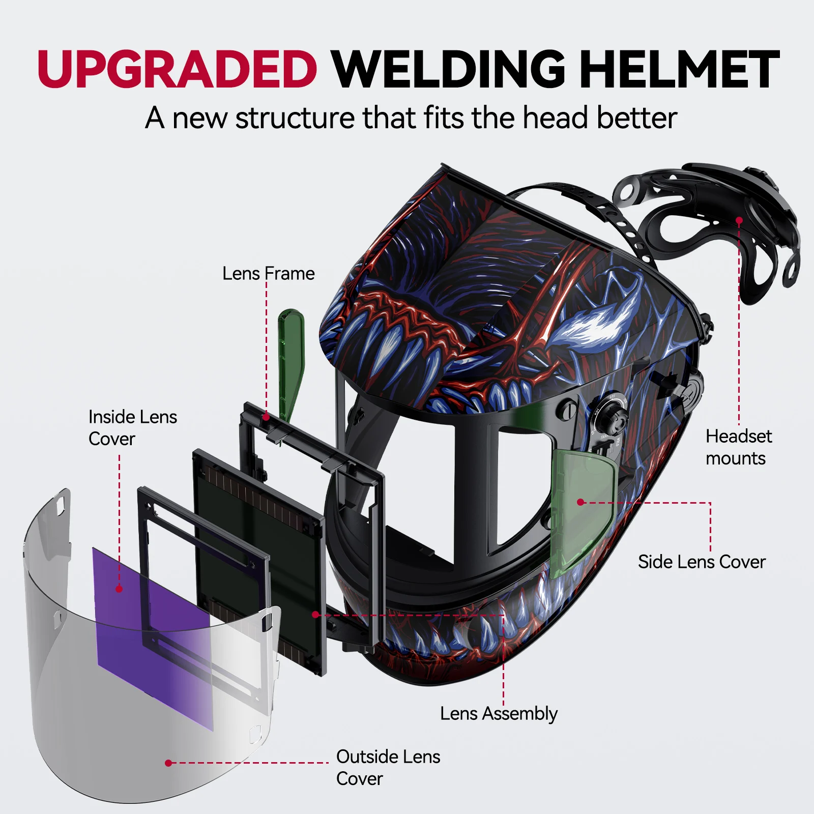 ARCCAPTAIN Welding Helmet Auto Darkening 4 Arc Sensor With 180° Panoramic Side View True Color Welding Mask ARC MIG MAG TIG CUT