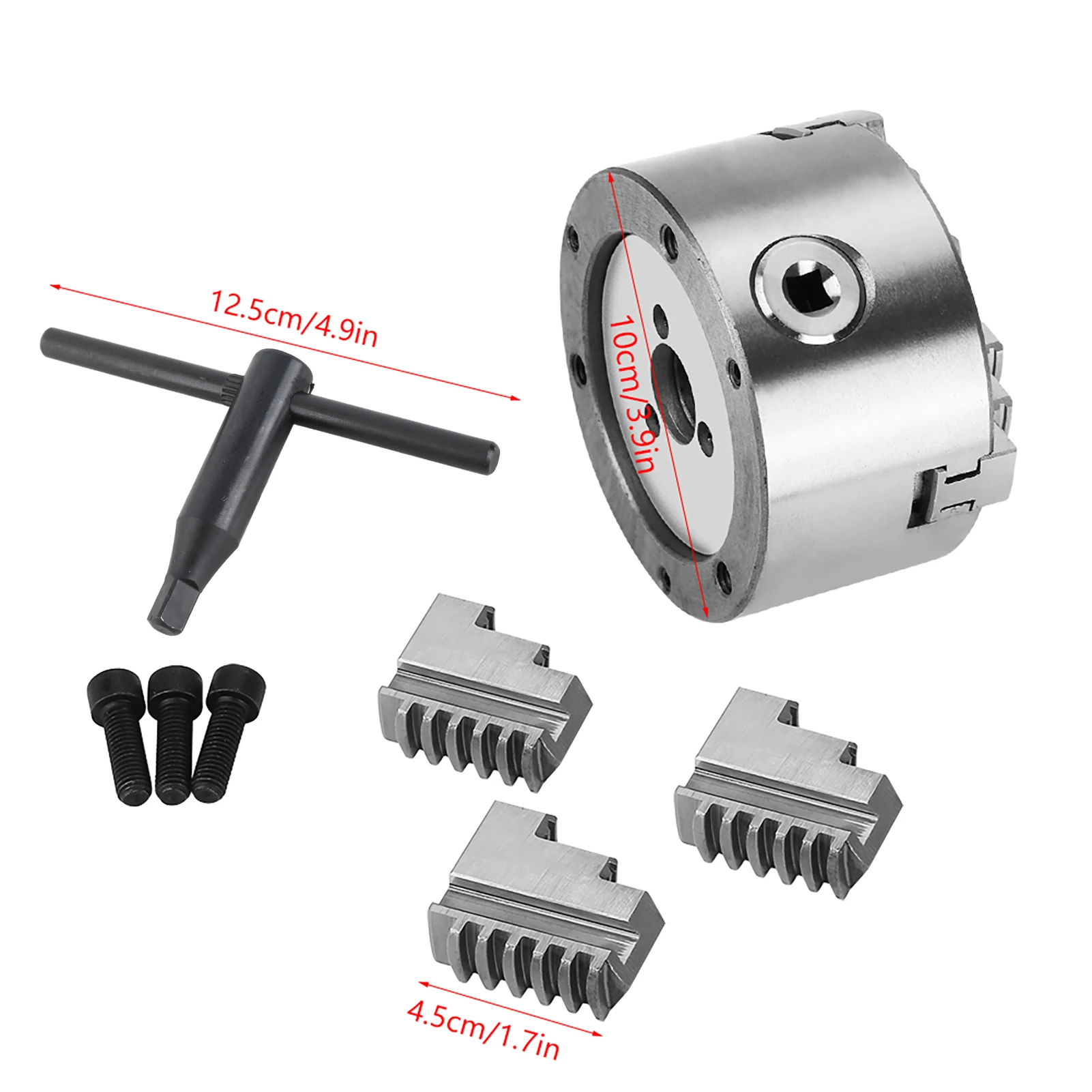 3-Jaw Self Centering Chuck 4inch 3-Jaw Self Centering Metal Lathe Chuck With Extra  Turning Machine Accessories Lathe Chuck