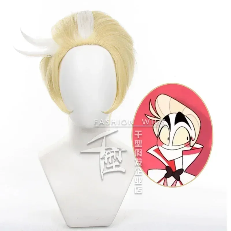 

Anime Hotel Hazbin Cosplay Wig 30cm Short Lucifer Morningstar Cosplay Hair Heat-resistant Fiber Hair Party Wig Halloween Wig Cap