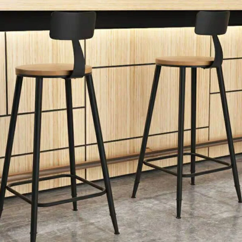 

Американский современный роскошный круглый барный стул из массива дерева с железной спинкой для дома и паба, стул для барной стойки