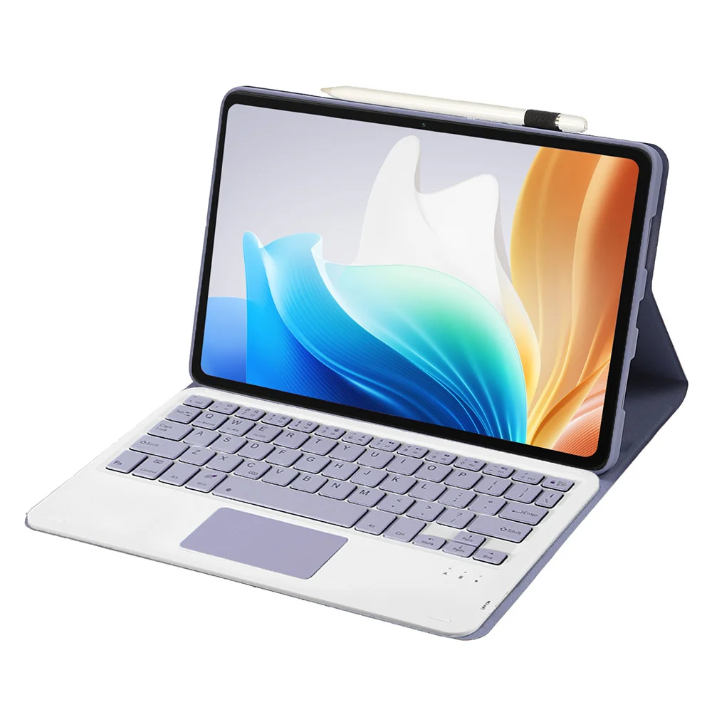 لوحة مفاتيح OP14-A تعمل باللمس لجهاز Oppo Pad Neo / Pad Air 2 / OnePlus Pad Go حافظة جلدية للكمبيوتر اللوحي مع لوحة مفاتيح متوافقة مع البلوتوث -