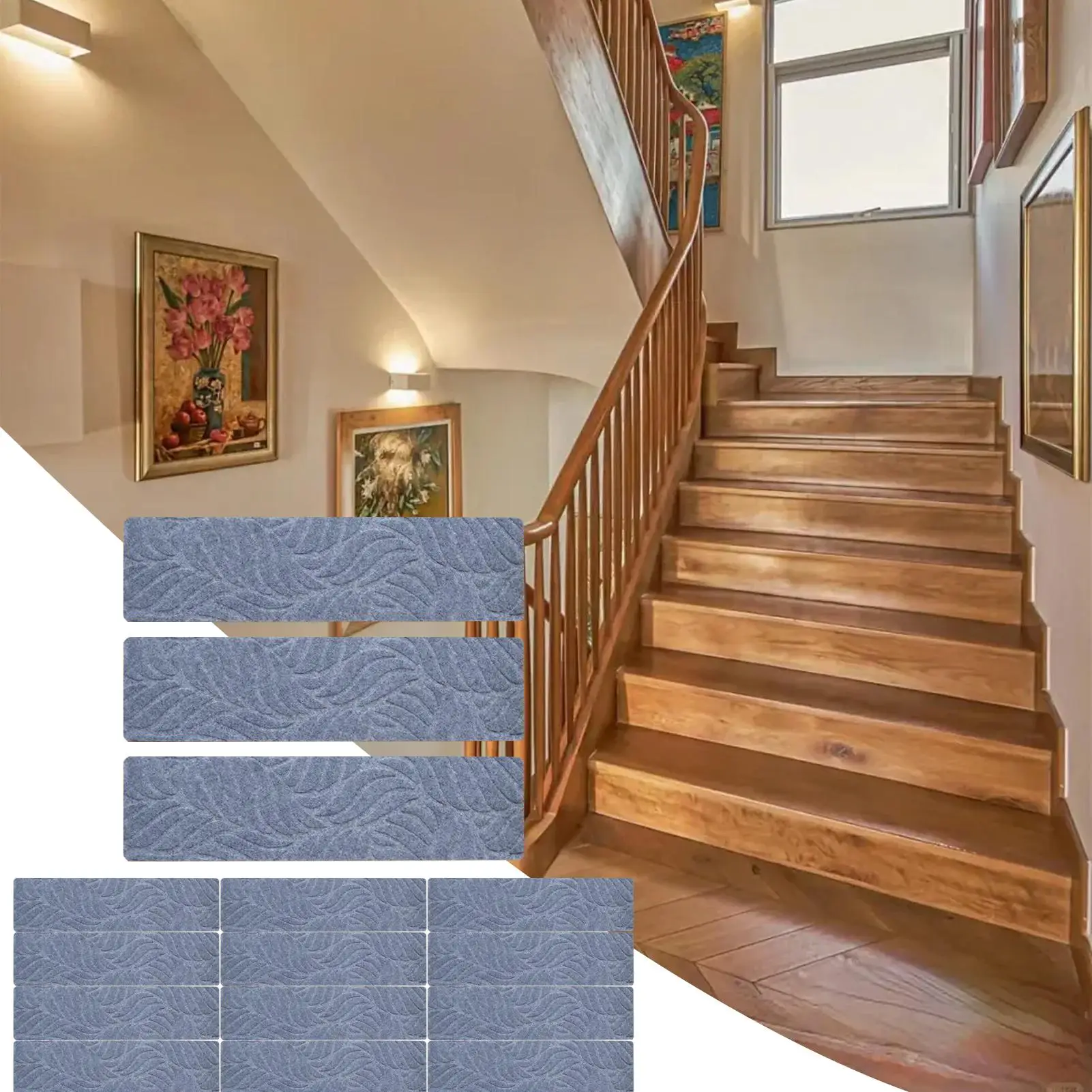 

Накладки на ступеньки лестницы, 15 штук, самоклеящиеся, противоскользящие, защитные, для использования внутри помещений, для пожилых людей