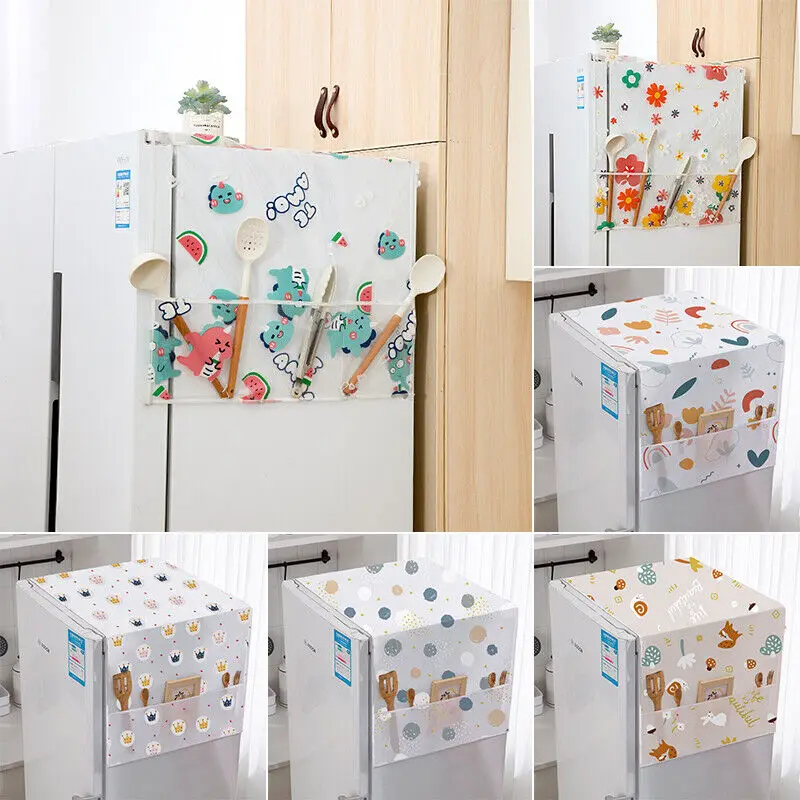 Refrigerator Dust Cover Single Door Refrigerator Top Cover PEVA Fridge Covers Household Cabinet Protection Accessories