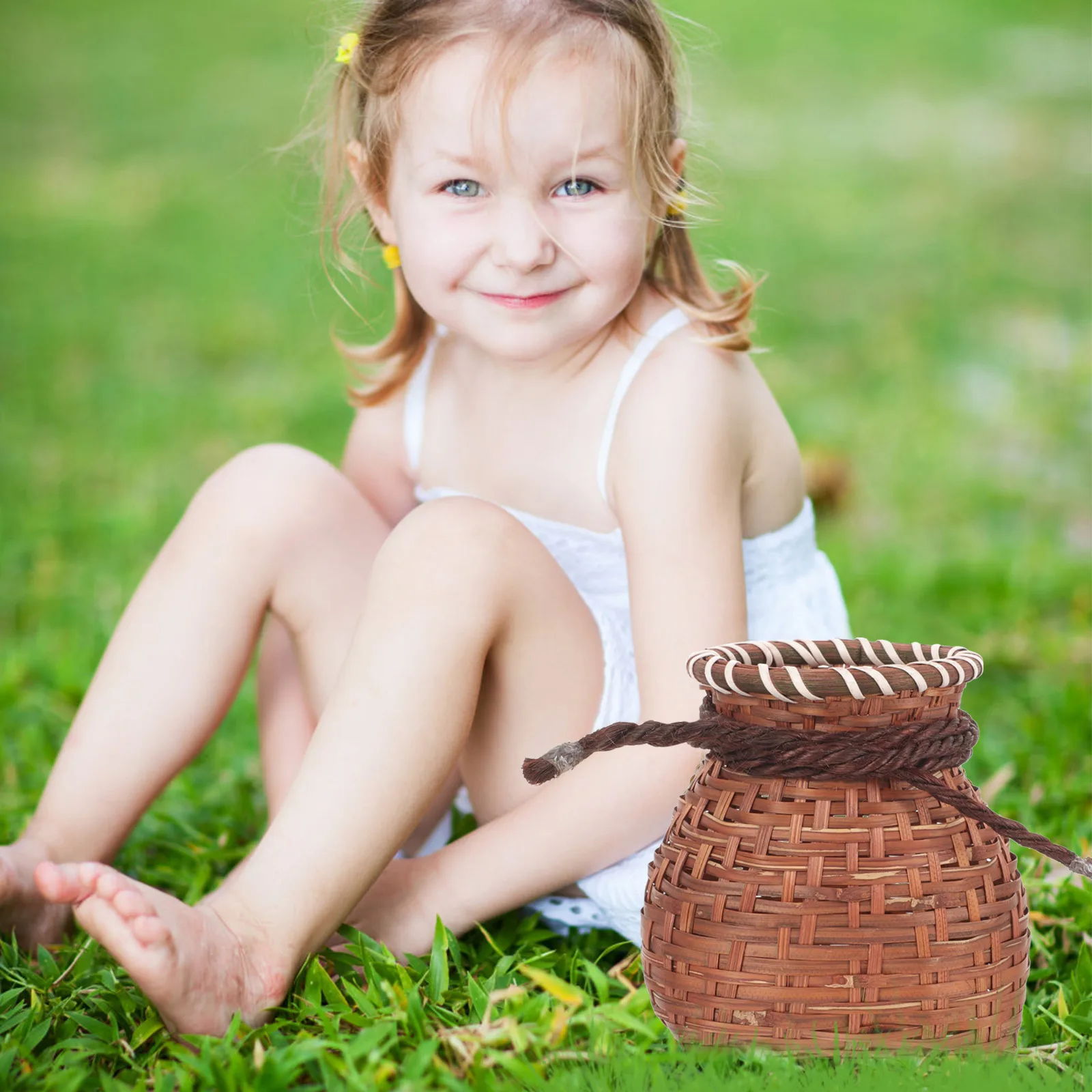 

Bamboo Fish Basket Woven Kids Performance Small Outdoor Picnic H woven Strong Bearing Tea Leaf Picking Fishing Decorative Flower