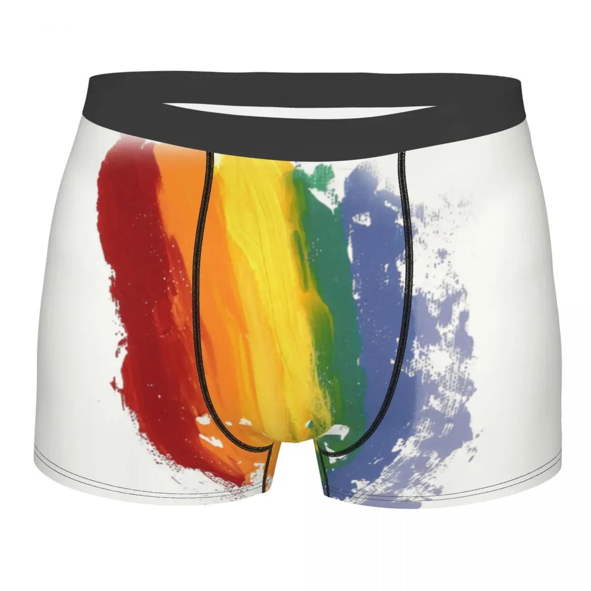 Custom LGBT Rainbow Boxer Shorts For Men 3D Print Gay Pride Underwear Panties Briefs Stretch Underpants