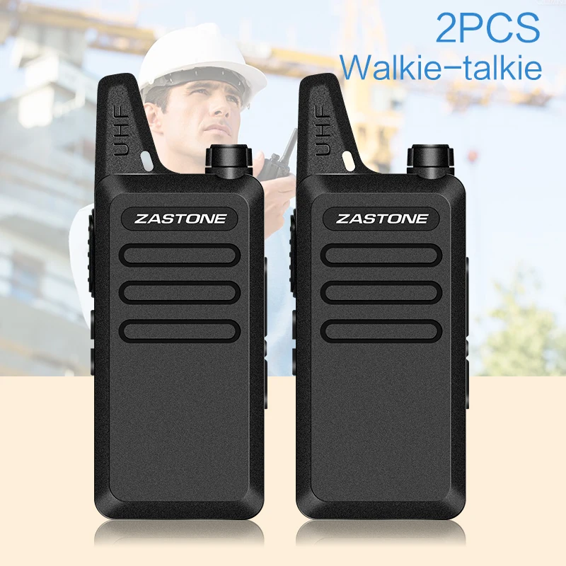 

2 шт. ZASTONE X6 Mini Walkie Tlkaie UHF двустороннее радио FM тонкая и легкая рация детское радио 400 МГц 2 Вт