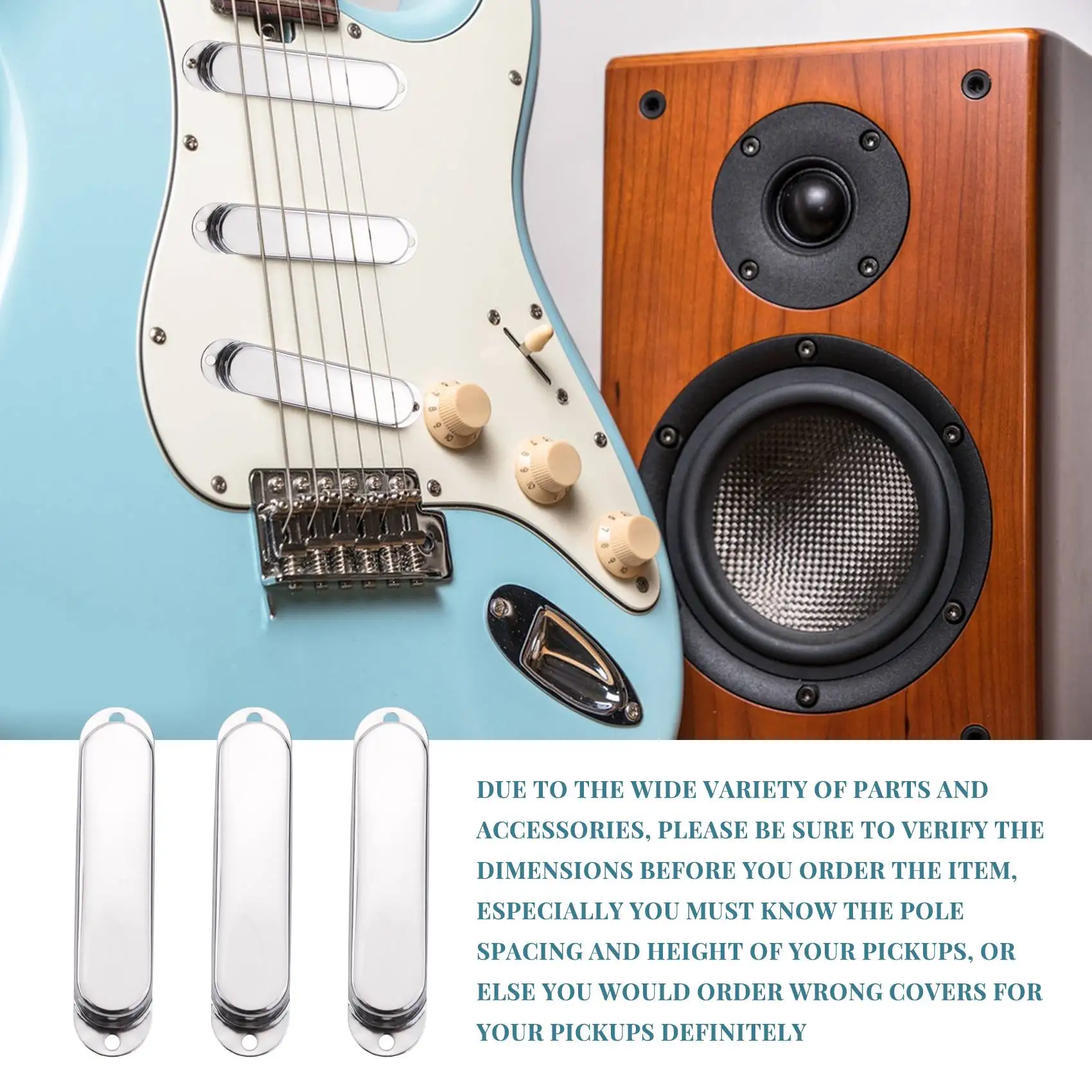 Nuove coperture per pickup per chitarra ST Strat sigillate in metallo cromato da 3 pezzi 3 coperture per pickup single coil chiuse per Stratocaster