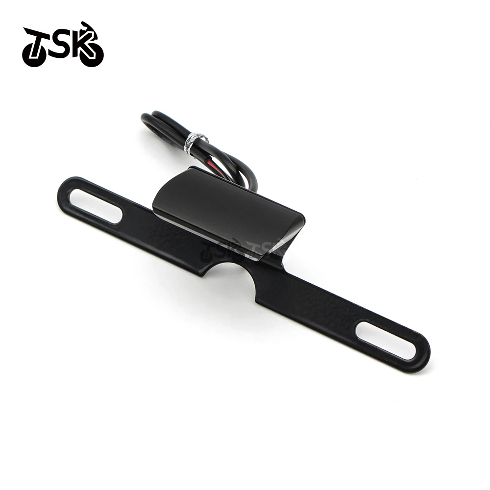 DOT/CE/E-marked 12V Motorbike LED License Number Plate Lights W/License Plate Bracket Holder Universal For Motorcycles
