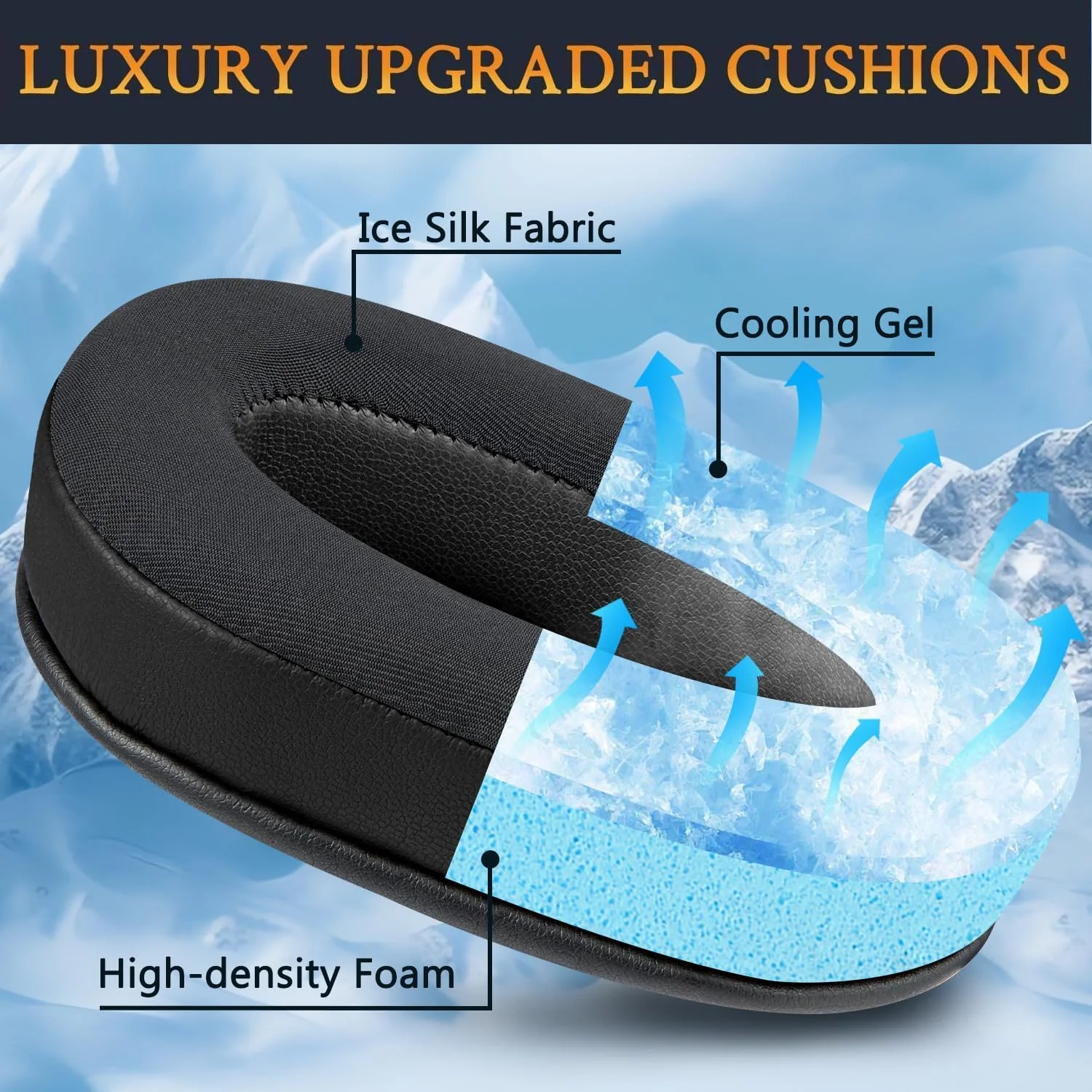 KUTOU Replacement Cooling Ear pads cushion for Logitech G PRO X 2 Gaming Headphones Earmuffs Repairing Parts memory sponge