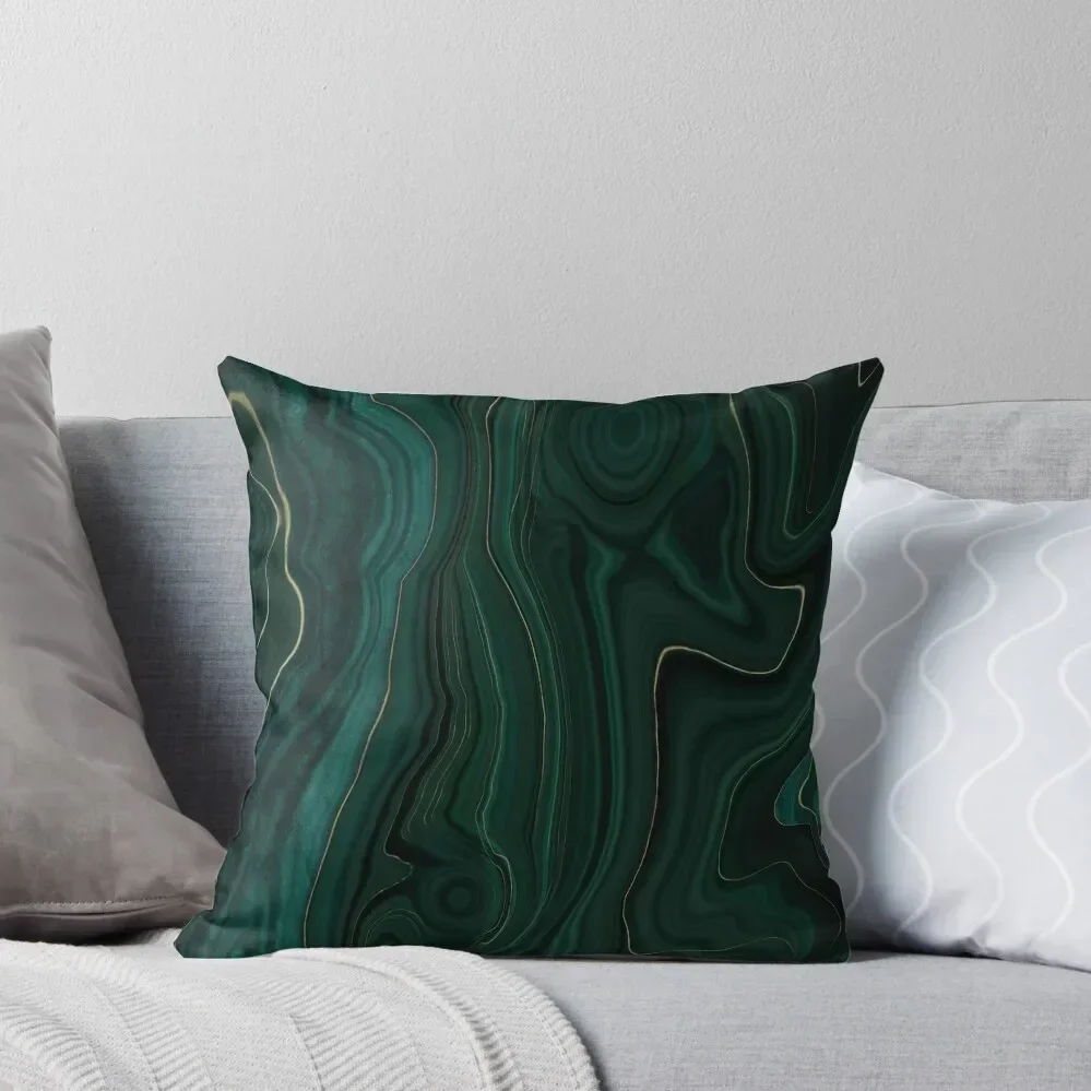 Emerald Green and Gold Malachite Pattern Throw Pillow Christmas Throw Pillows Covers Decorative pillow case pillow