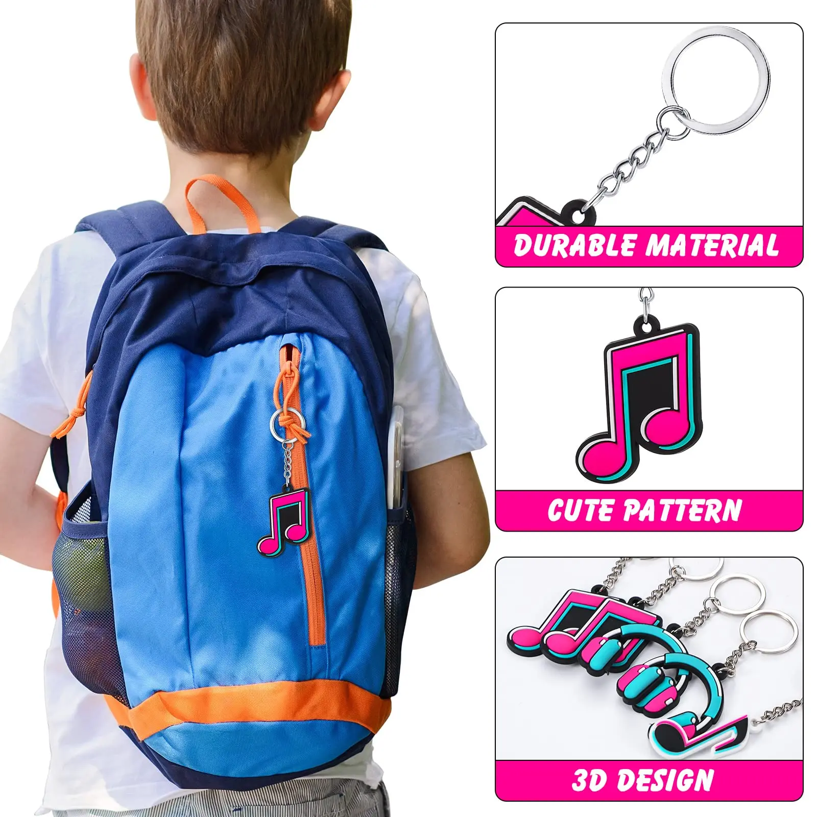 Musik party begünstigt behandeln Tasche Stroh Schlüssel bund Armband Musik Aufkleber für Jungen Mädchen Teenager Social Media Geburtstags feier Gefälligkeiten – Detail 3