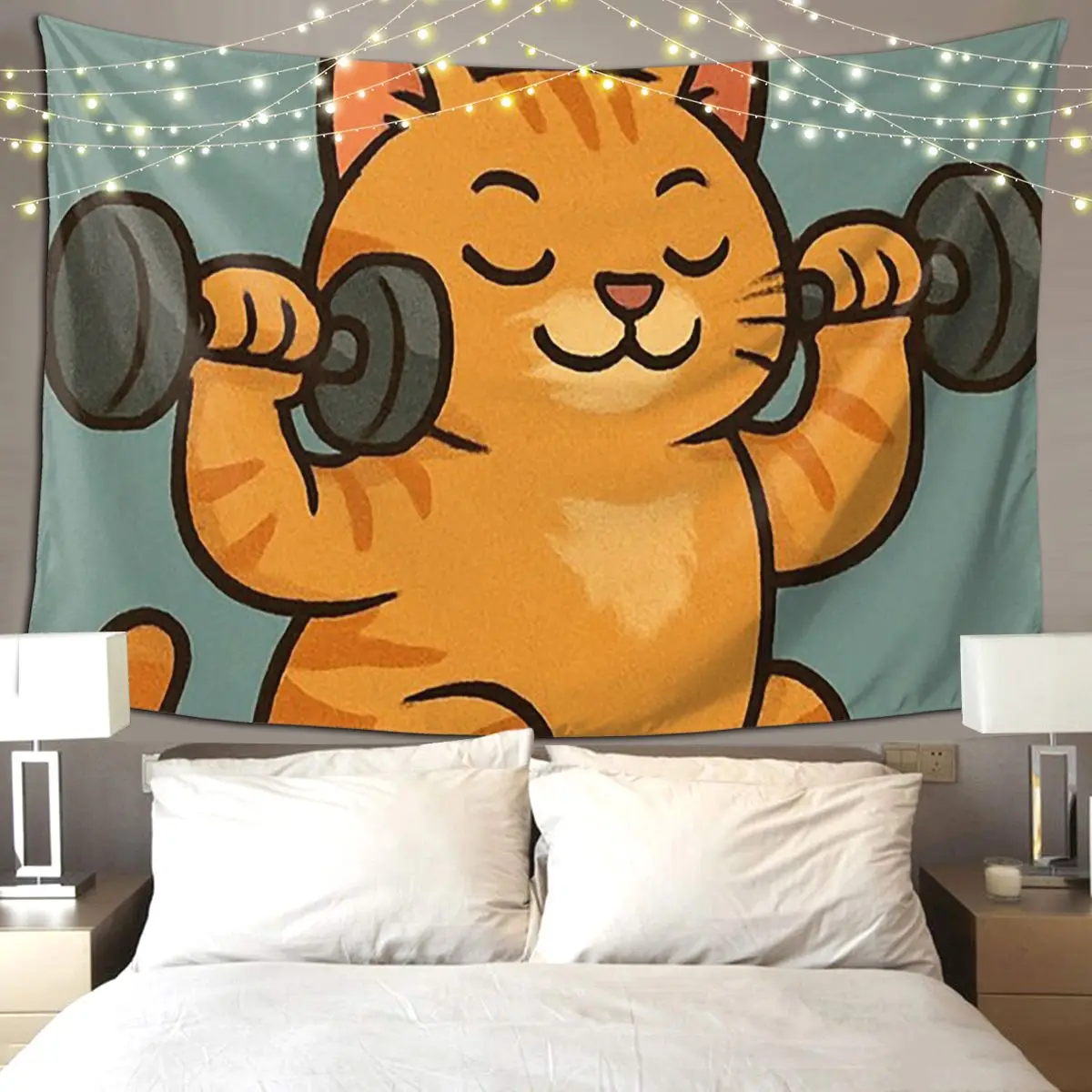 

Прочный гобелен Feline в стиле хиппи, настенный эстетический домашний декор, гобелены для гостиной, спальни, общежития