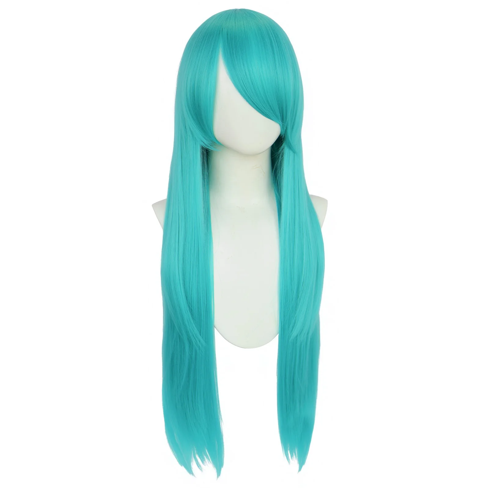 باروكة صناعية طويلة مستقيمة باللون الأخضر، بأسلوب بسيط وجديد، مناسبة لخلع الملابس اليومية المخصصة، التصميم الإبداعي، إلخ