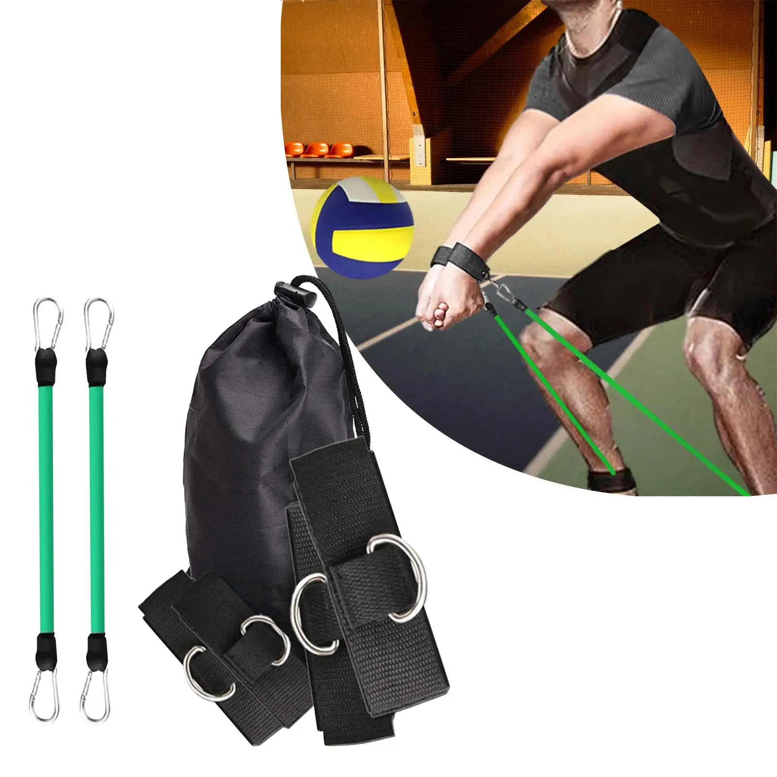 Volleyball Training Resistance Bands Set Solo Trainer Training Aid for Jumping Practicing Serving Agility Playing Beginners