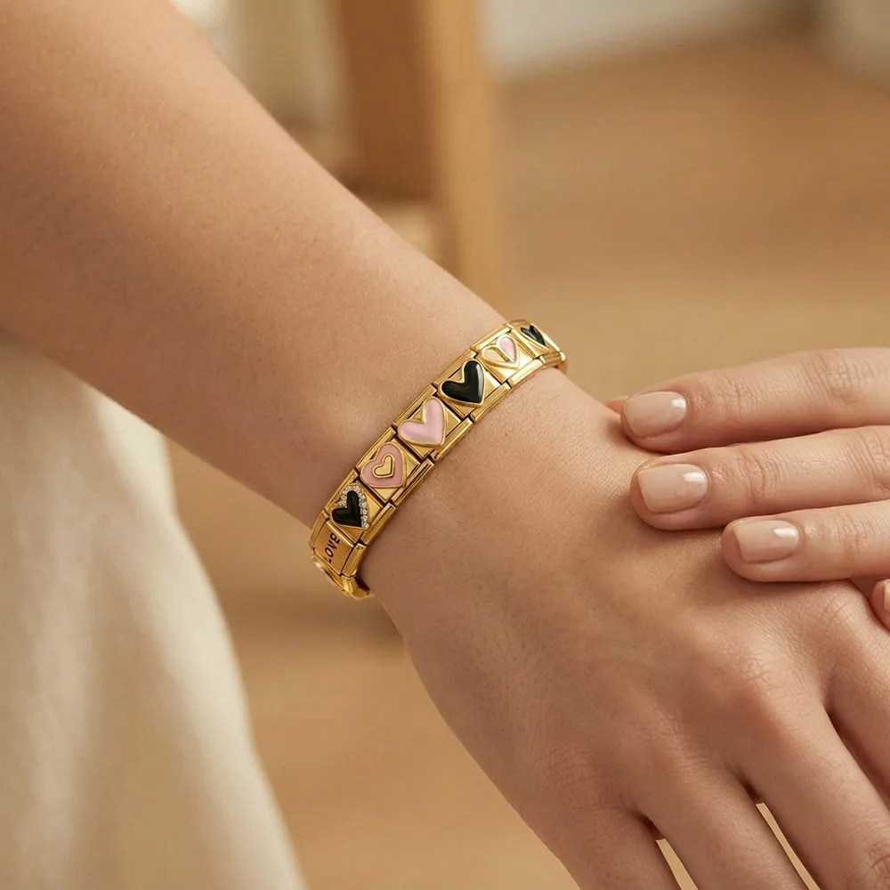 9mm Bunte Anhänger Herz Schmetterling Festival Regenschirm Lippenstift Italienisches Gliederarmband Edelstahl Damen Schmuck DIY – Detail 6
