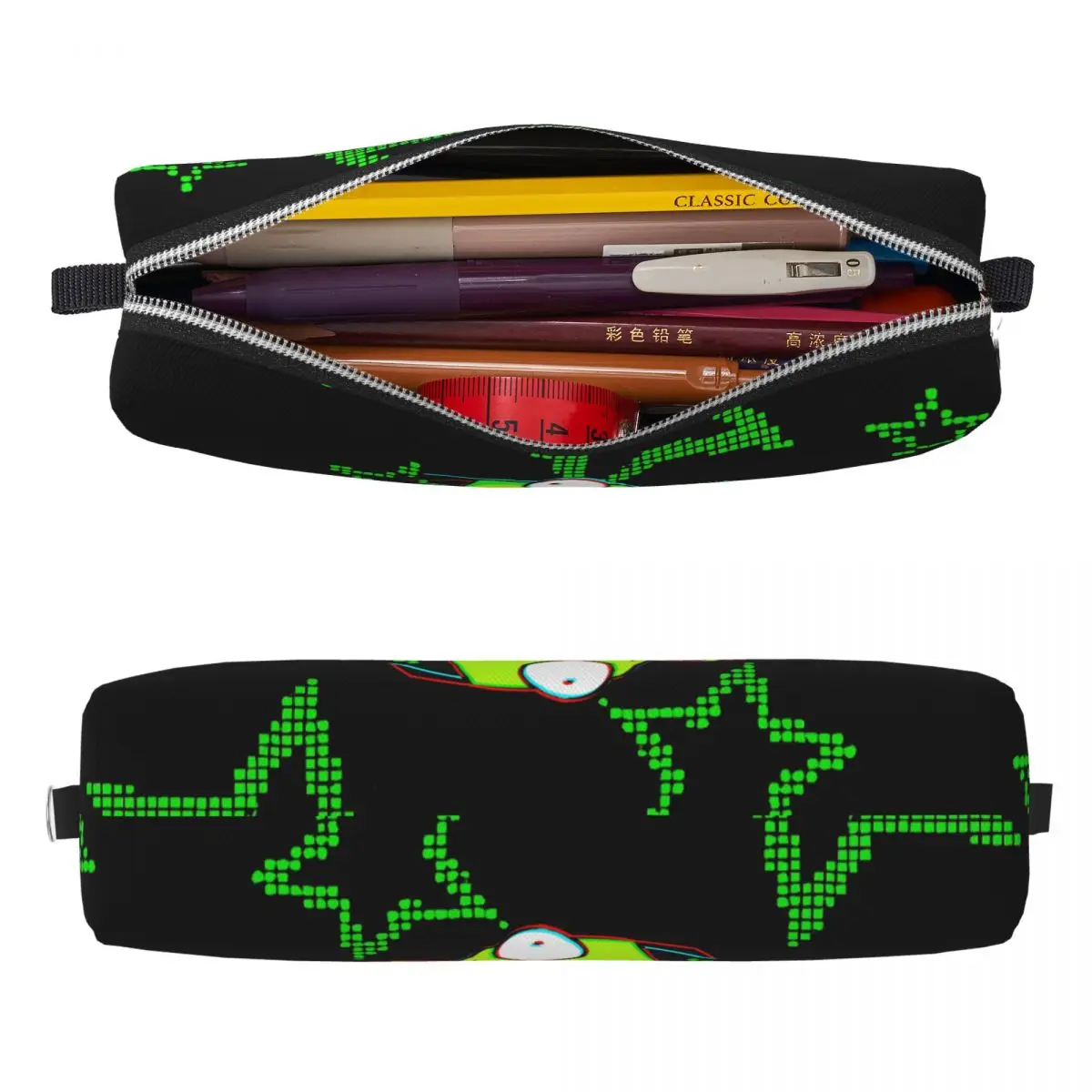 Classic Invaders Zim Cartoon Pencil Cases Pencil Box Pen Holder for Student Large Storage Bags Students School Zipper Stationery