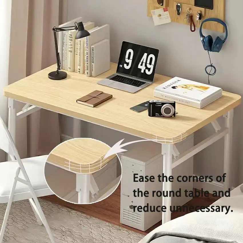 Bureau pliant de table PC de style simple moderne, aucun assemblage requis, écriture d'ordinateur…