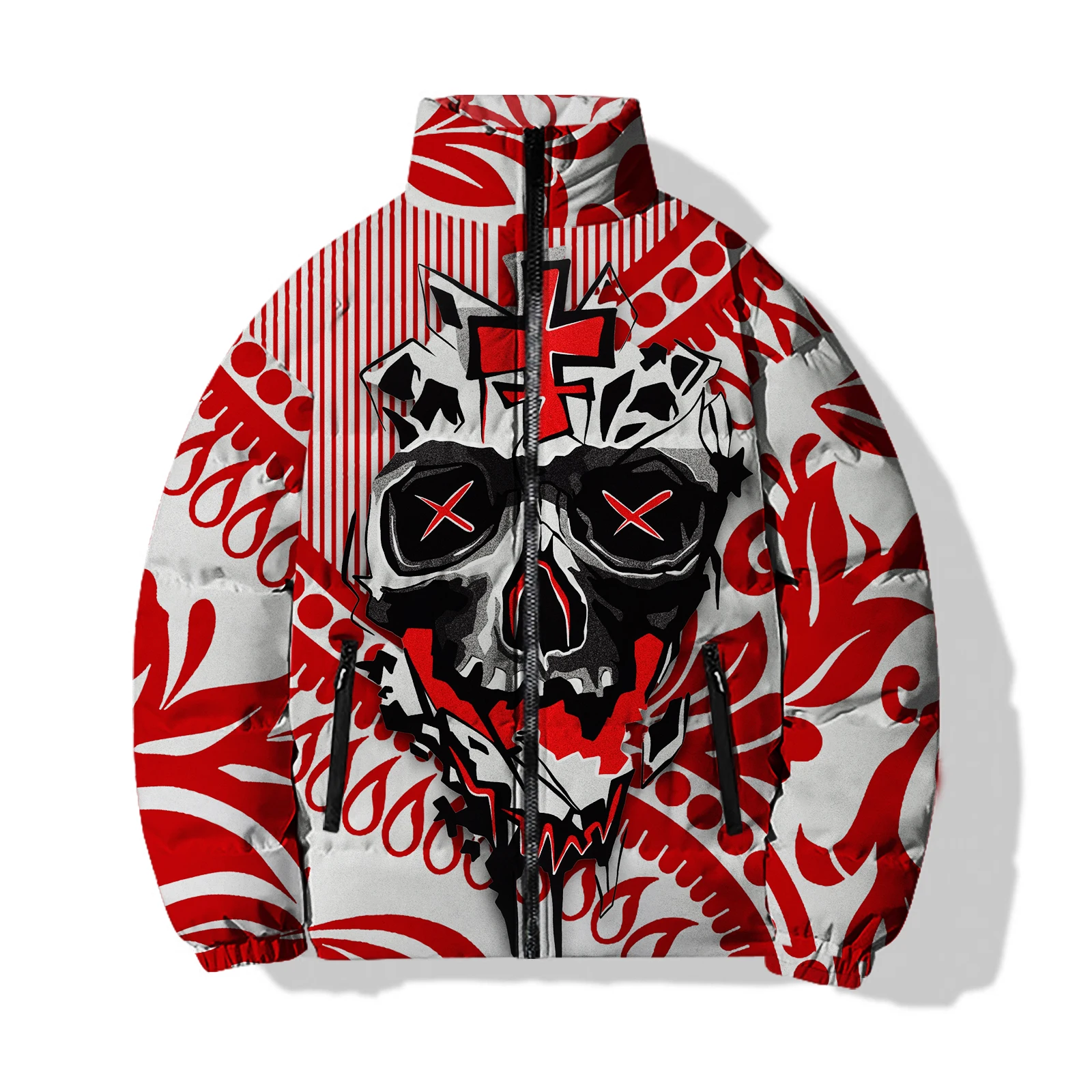 Calore nuovo in piumini giacche moda uomo Skull Parka inverno uomo Cool giacche fredde da uomo stampa 3D scheletro di alta qualità