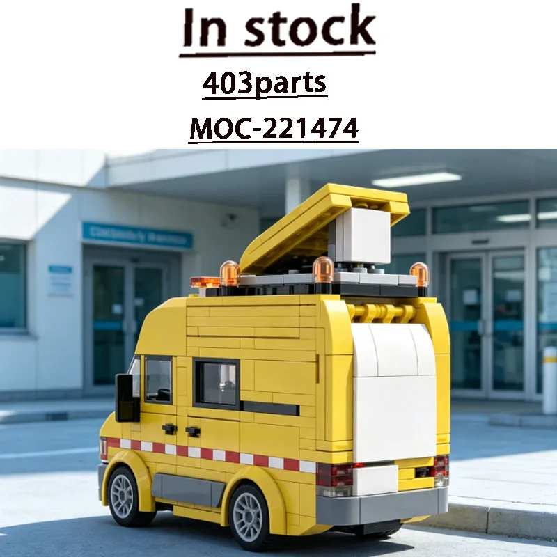 MOC-221474 City Outdoor Traffic Street Ambulance Building Block Model, 403 Parts, Custom Educational Christmas Toy Gift