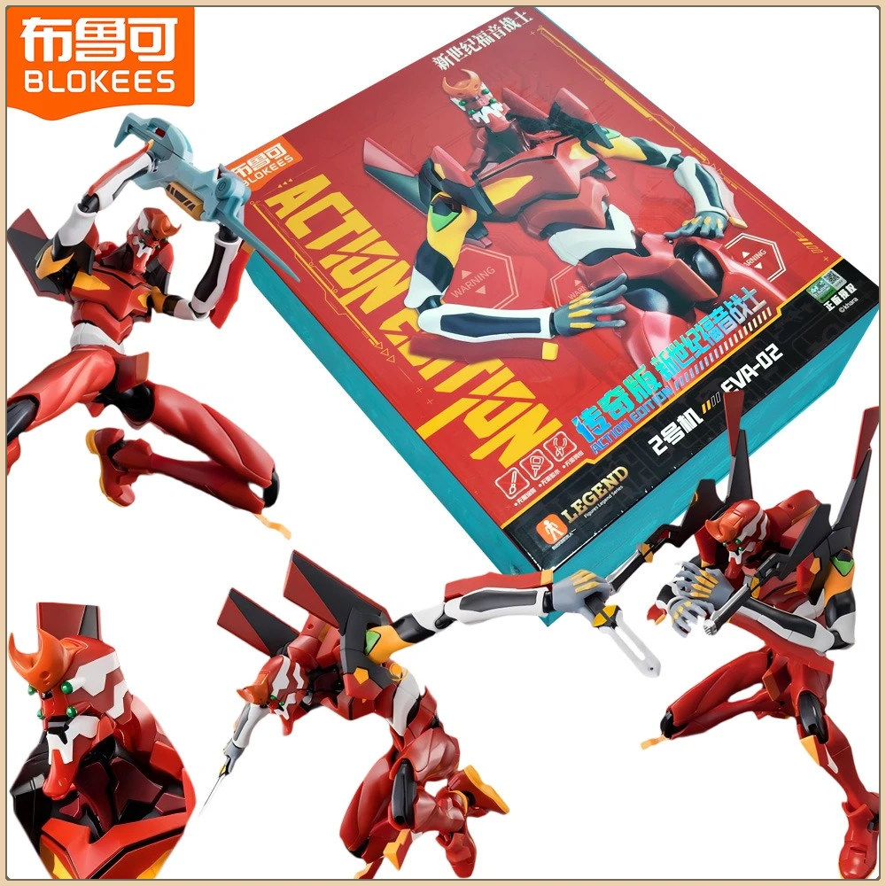 

New Original BLOKEES Neon Genesis Evangelion Action Figures Production Model Assembled Toys Desktop Ornament Kids Birthday Gifts