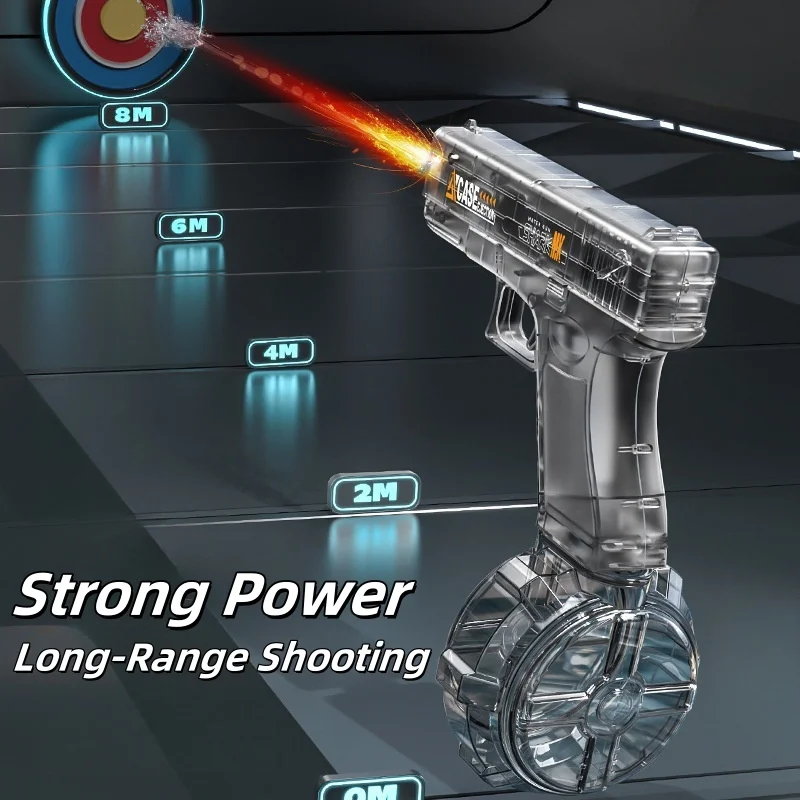 مسدس مياه كهربائي لهب غلوك مع مسدس خفيف الوزن باعث للضوء، لعبة مناسبة هدية للشاطئ الصيفي في الهواء الطلق