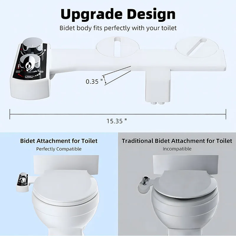 Feminines Waschgerät, einstellbarer Wasserdruck, Gesäßreinigung, einfach zu installierendes Bidet für Toilette zu Hause, ultradünner Toilettensitz