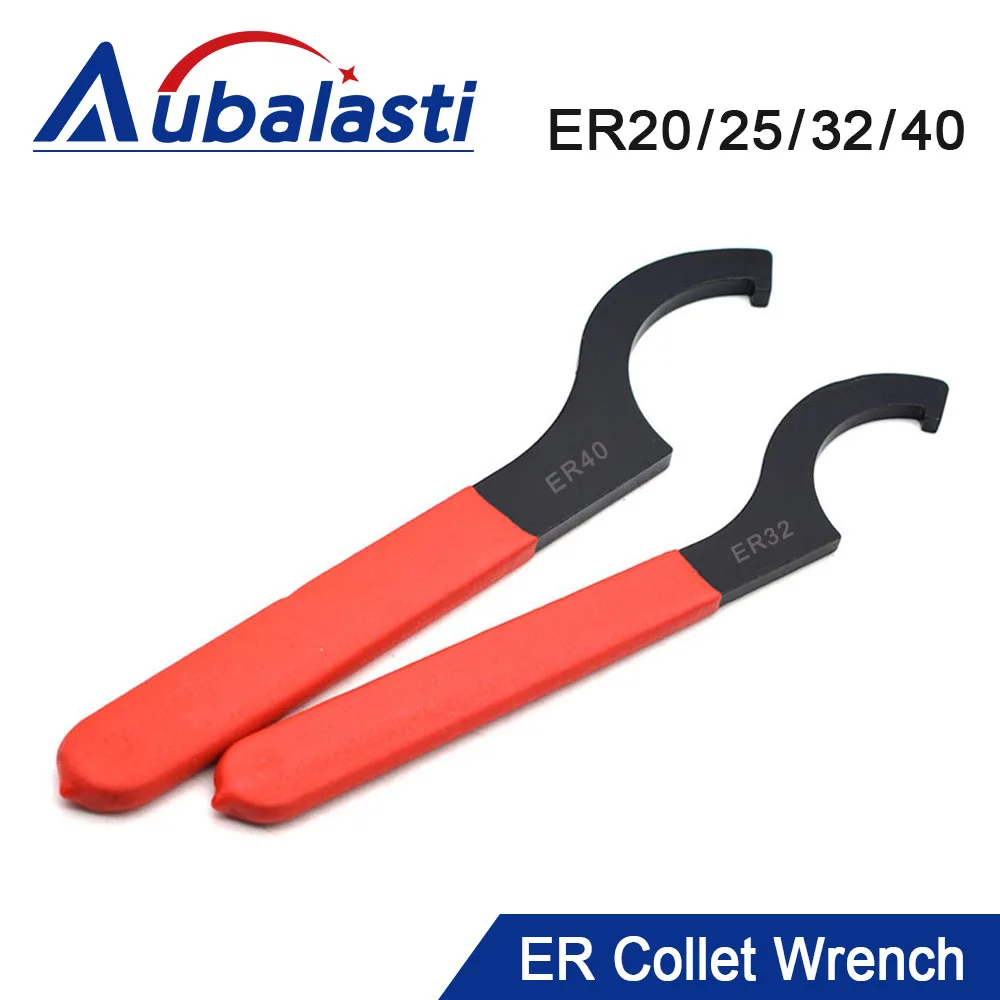 Aubalasti 1Pcs High-carbon Steel ER Collet Chuck Nut Wrench Spanner Tool ER25 ER32 ER40 For Collet Chuck Holder CNC Milling