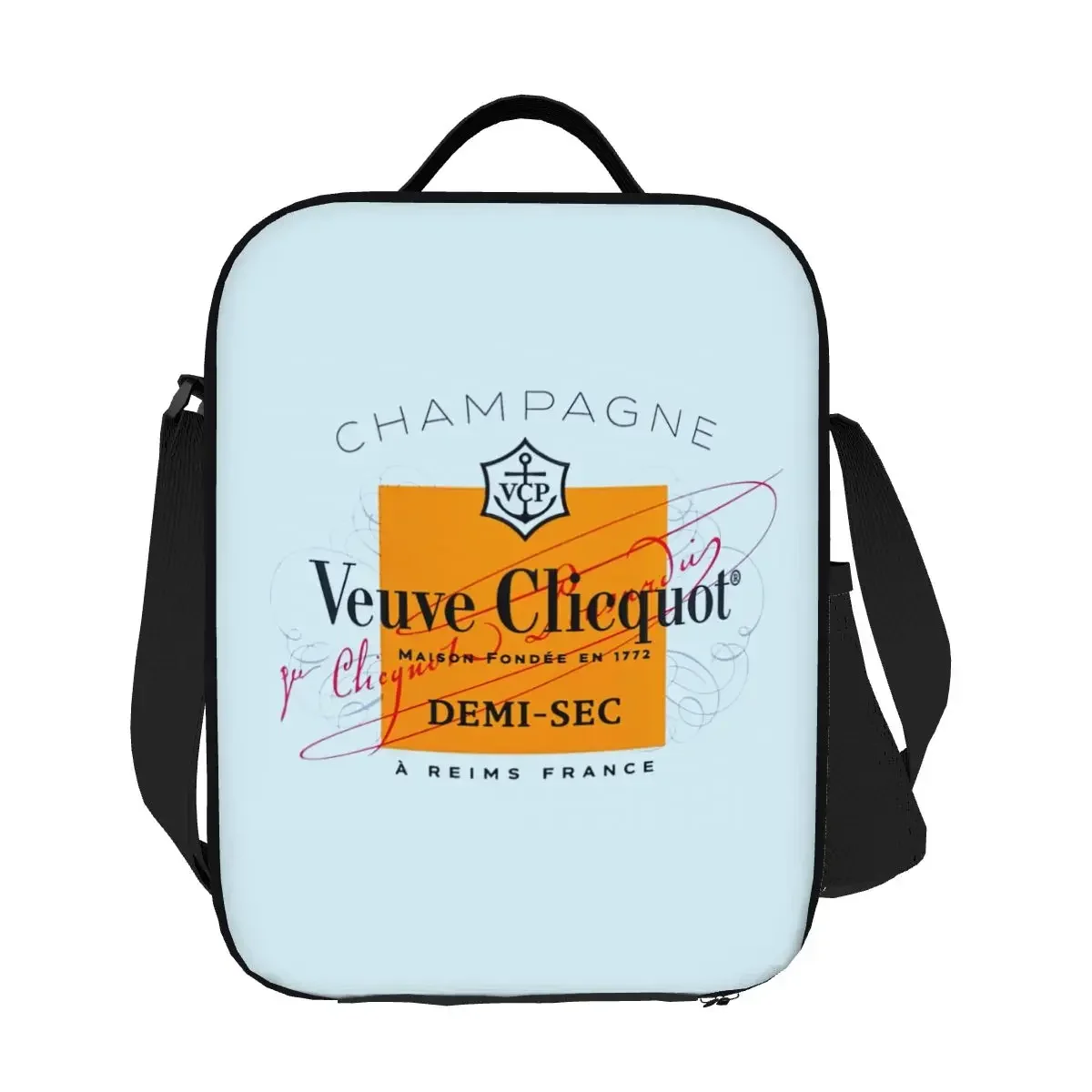 Custom Champagne Champers Lunch Bag Women Warm Cooler Insulated Lunch Box for Children School