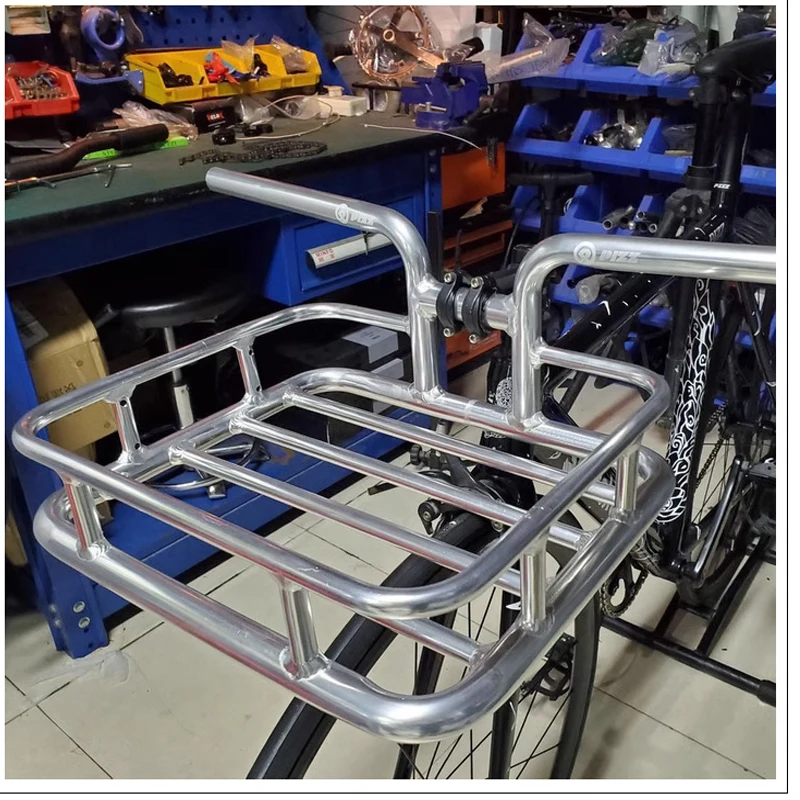 Mountain Bike / Road Bike Aluminum Bike Basket Front Basket One Piece Handlebar + Basket Vitage Bike Accessories