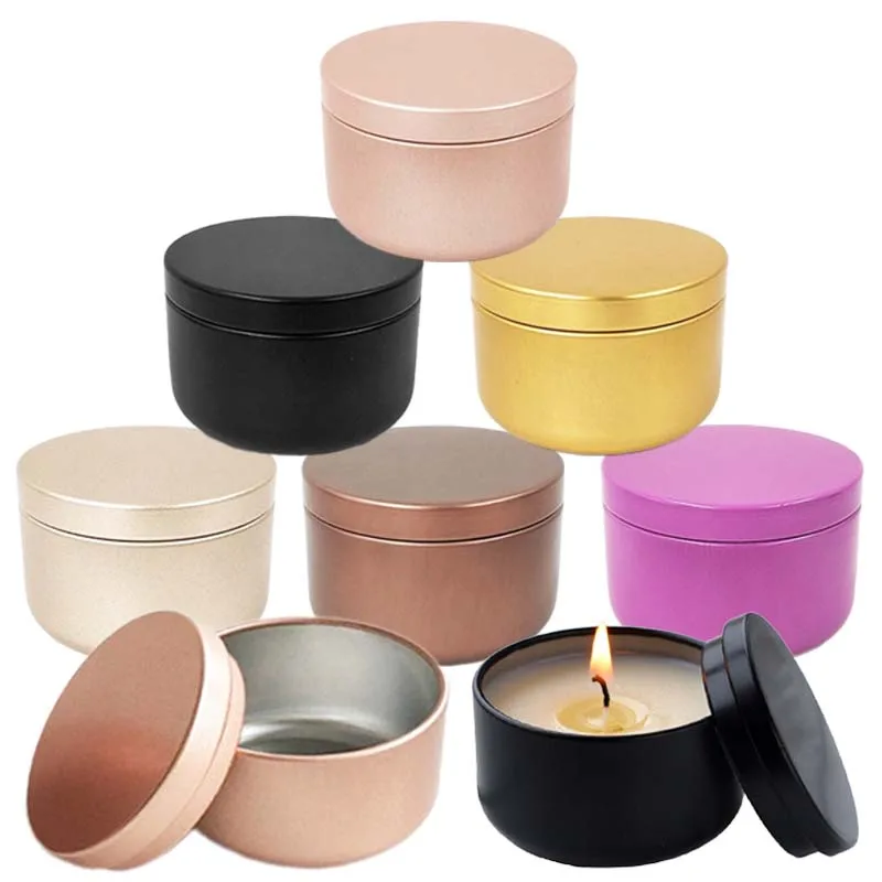 100Pcs/Lot 50ml Empty Aluminum Jar Round Candle Tin Can Spice Storage Jars Cosmetic Face Cream Refillable Container For Travel