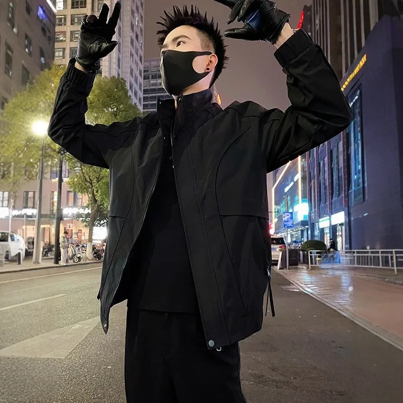 

Casual Bla Zipper Jaet Men's Spring Autumn Faion Brand Haome Workwear Stand Collar Coat New Sle Leisure Top Men's ...