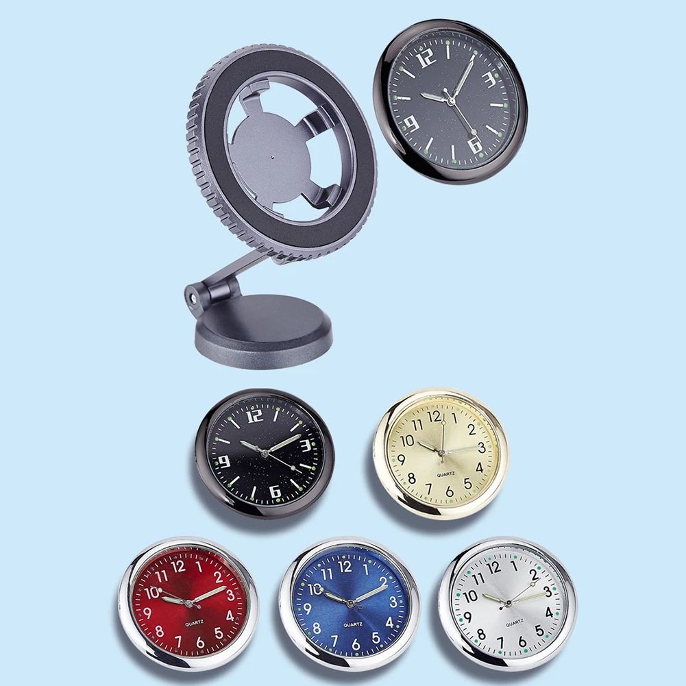 

Convenient Car-mounted Clock All-round Compatibility Foldable Aluminum Base 360 Rotatable Holder Compact Vehicle Integration
