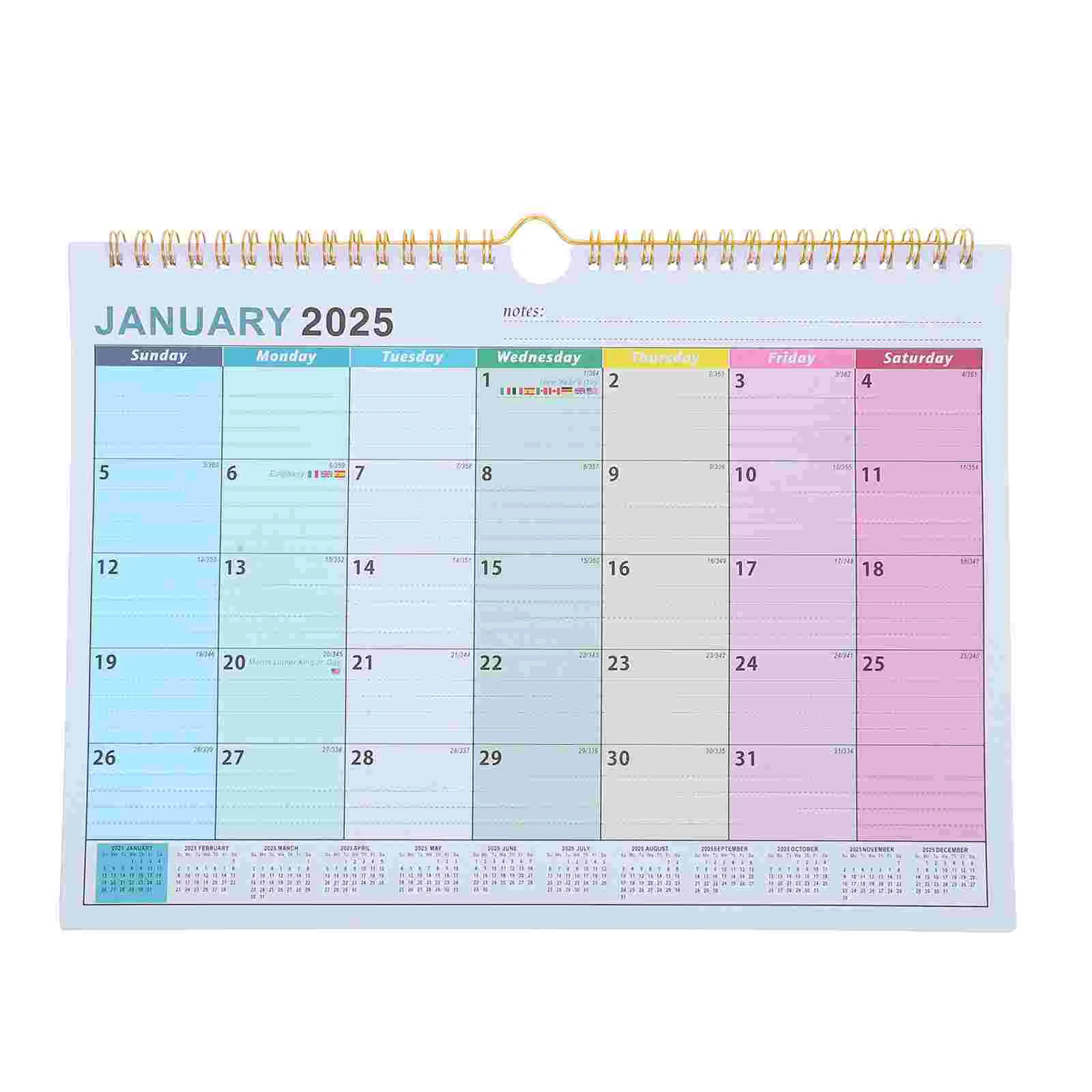 Wall Calendar Advent Calendars Yearly Planner Office Items Family Paper Monthly Foldable for