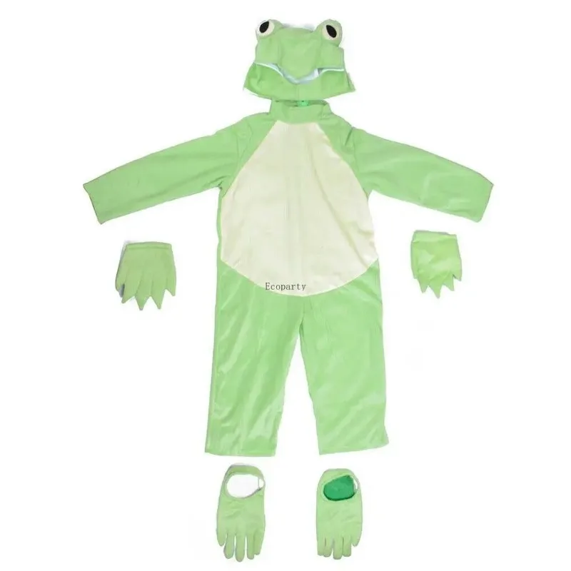 Child Green Frog Prince Costume Kids Boys Girls Book Week Zoo Party Jumpsuit bosysuit cosplay costumes halloween costume