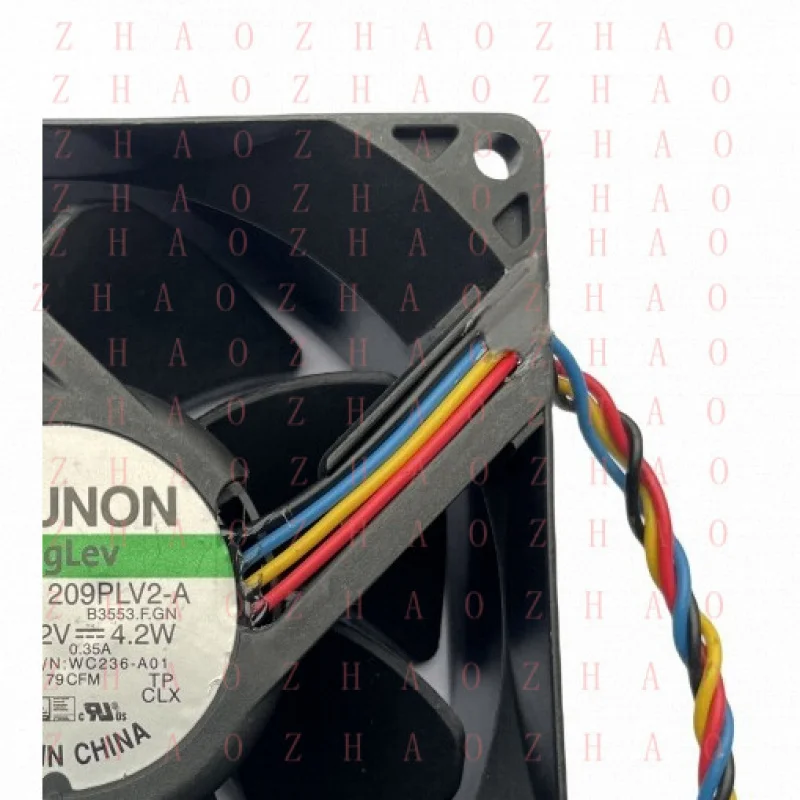 L+ for PSD1209PLV2-A DC12V 4.2W 0.35A 4-Pin 92*92*32mm Square Server Cooling Fan