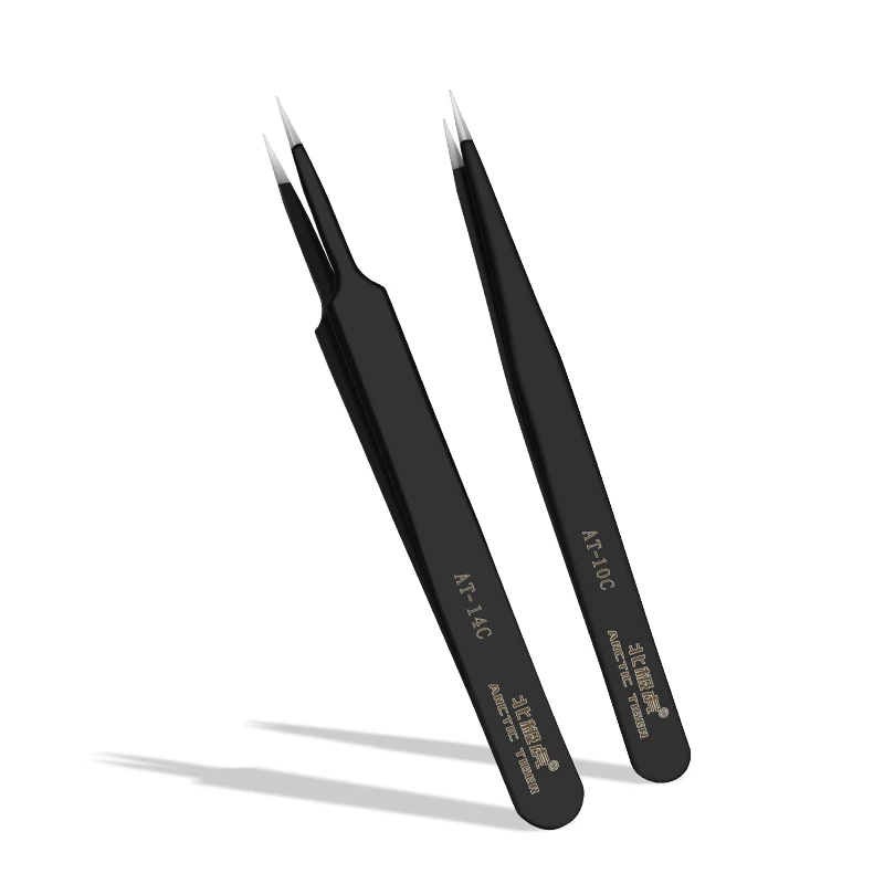 Precision Tweezers Set ESD Anti-Static Stainless Steel Tweezers Repair Tools for Electronics Repair Soldering Craft Tools