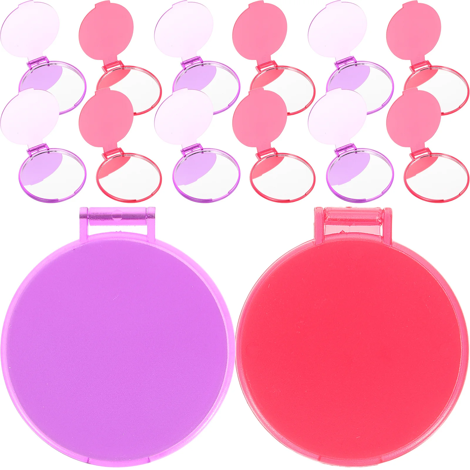 24 szt. Kieszonkowe lusterka kompaktowe do makijażu, okrągłe, składane, o wysokiej rozdzielczości, idealne do podróży, do torebki lub na podręczne.