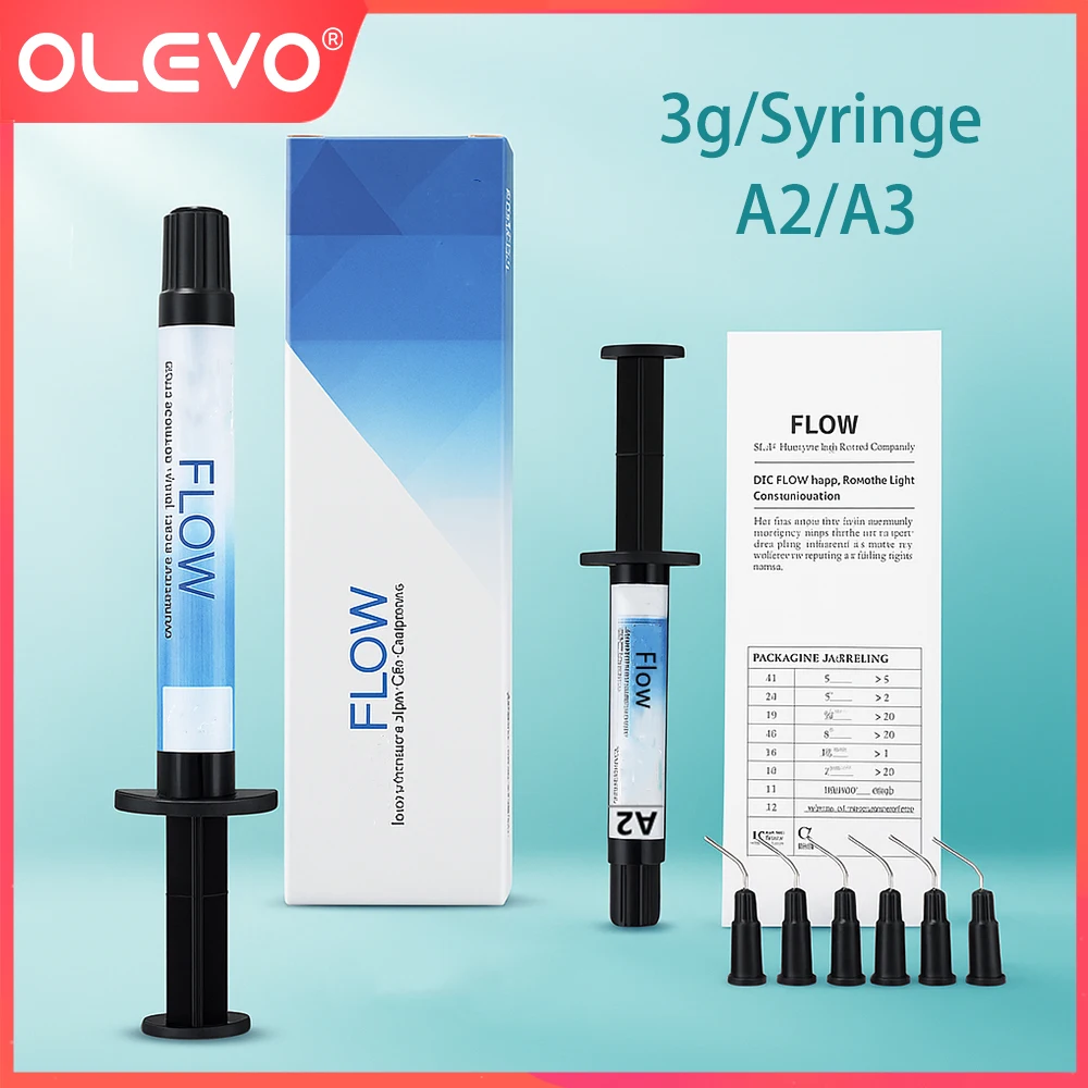 

3g/Syringe Dental Light Cure Flowable Composite Flowable Resin DENTEX Shade A2/A3 For Teeth Cavities Restoration Repairing