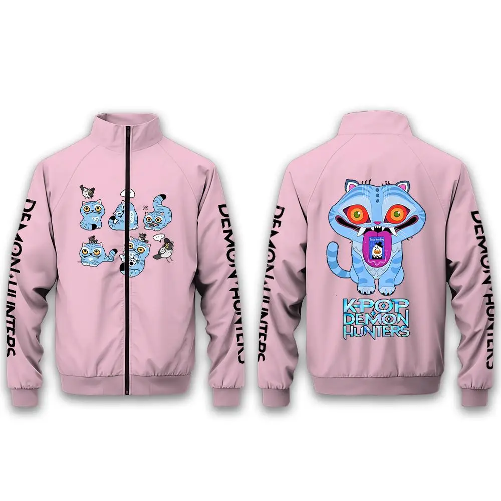 

Popular Kpop Demon Hunter Pattern Sweatshirt Autumn And Winter Street Fashion Cardigan Unisex Y2K Casual Stand Collar Jacket