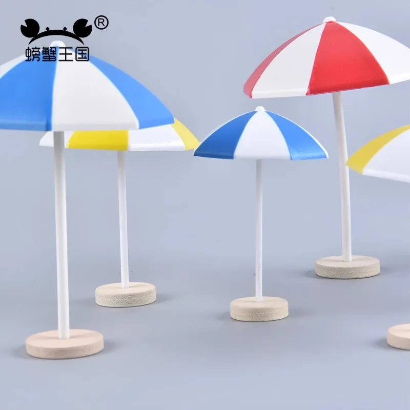 5 stks Miniatuur Parasols Modellen DIY Strand Tuin Zand Tafel Landschap Micro Landschap Decoratie Architectonische Accessoires