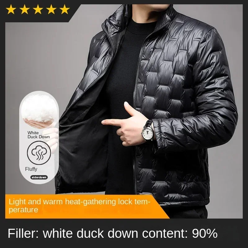 COZOK ultra-light down jacket men's stand-up collar 2025 winter coat new white duck warm top clothing