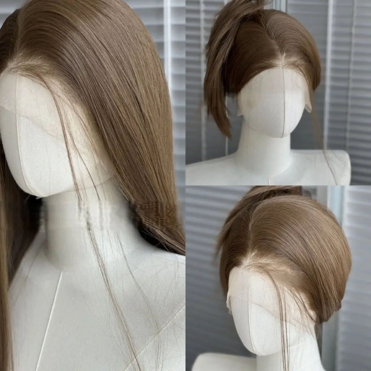 

Brown Lace Front Wig for Women 26 Inch Long Straight Bun Head 13*4 Lace Wigs High Quality Synthetic Lace Wigs Natural Daily Use
