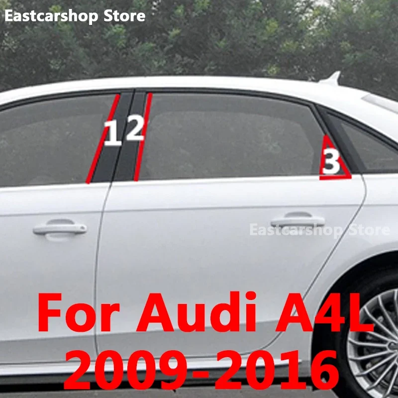 

For Audi A4L 2016 2015 2014 Car Middle Window B C Center Pillar Sticker PC Decorative Central Frame Accessories 2009-2013 2012