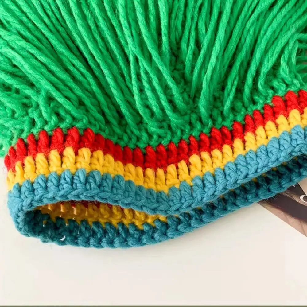 หมวกไหมพรมเดรดล็อคเร็กเก้แบบหนา วิกผมเดรดล็อคใยสังเคราะห์ ยืดหยุ่น ทำมือ สไตล์แอฟริกัน สำหรับงานปาร์ตี้ฮาโลวีน