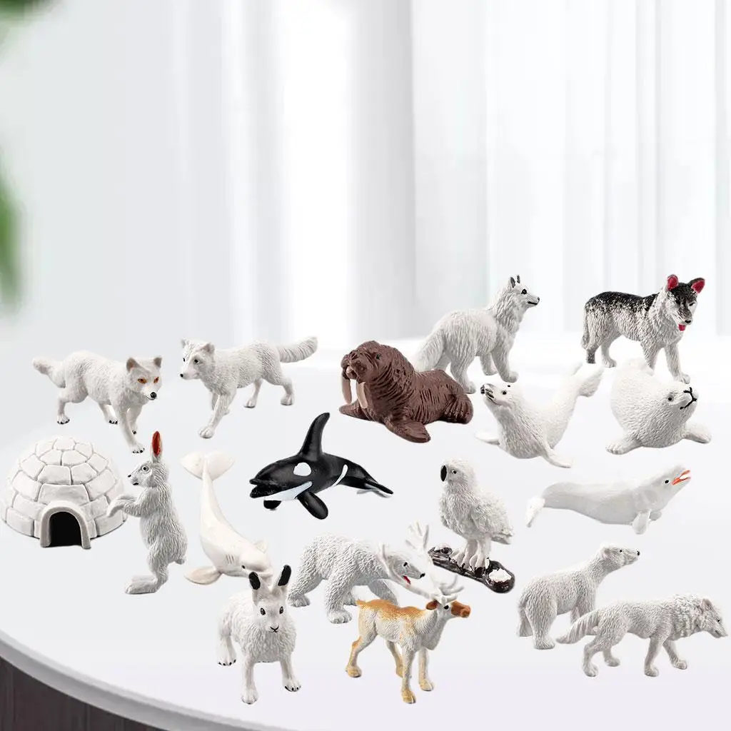 

18Pcs PVC Mini Arctic Animals Toys Arctic Animals Model for Birthday Gifts