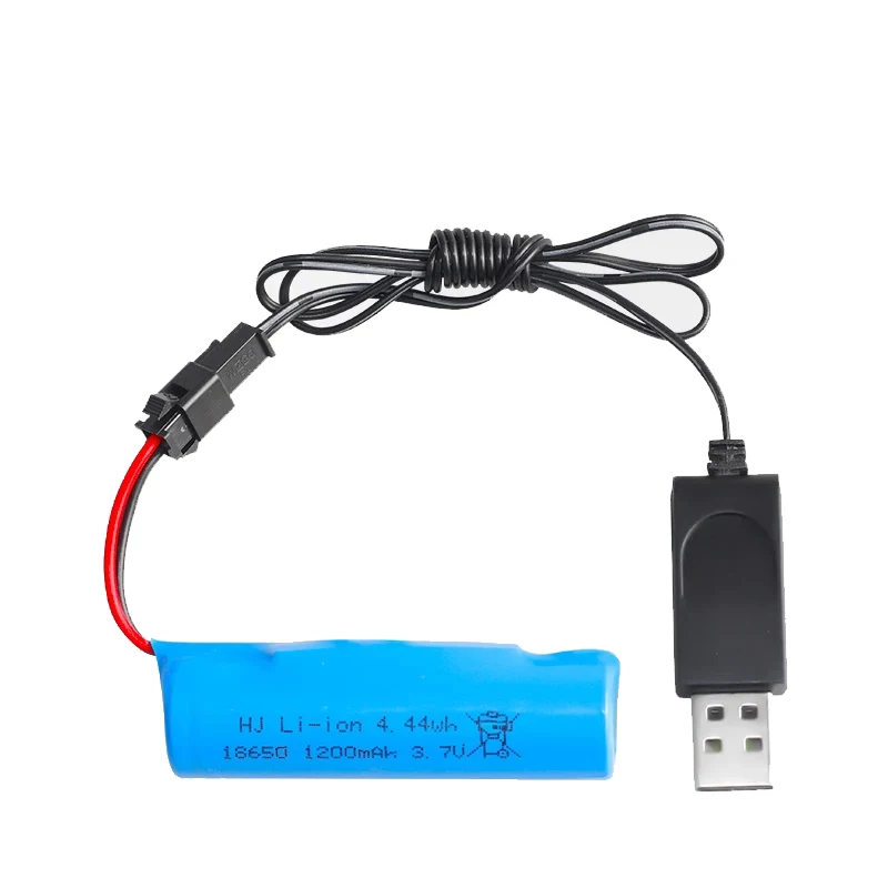 3.7V 18650 1200mAh akumulator litowo-jonowy z mikrofonowym rejestratorem RC wtyczka samochodowa SM + kabel ładujący — zdjęcie produktu 6