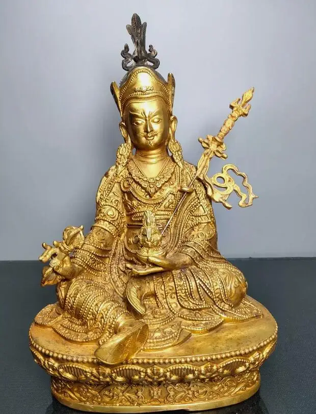 

Antique Guru Padmasambhava Vajra Buddha Statue Orgyen menla monks blessing