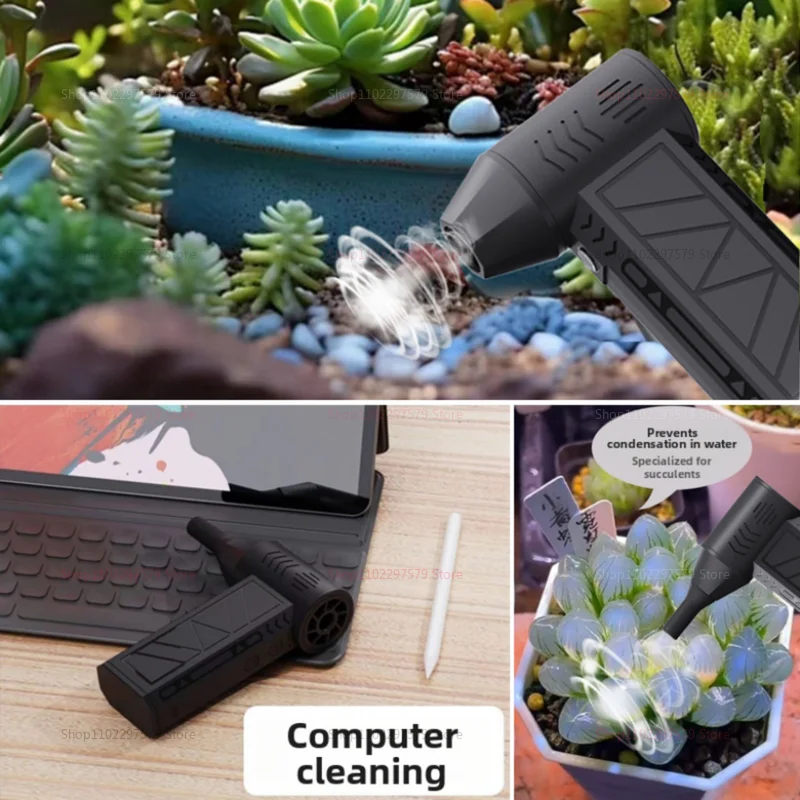 

Портативный электрический вентилятор, мини-воздуходувка, турбовентилятор для удаления пыли, бесщеточный двигатель, портативный охладитель для кемпинга, путешествий на природе и домашнего использования