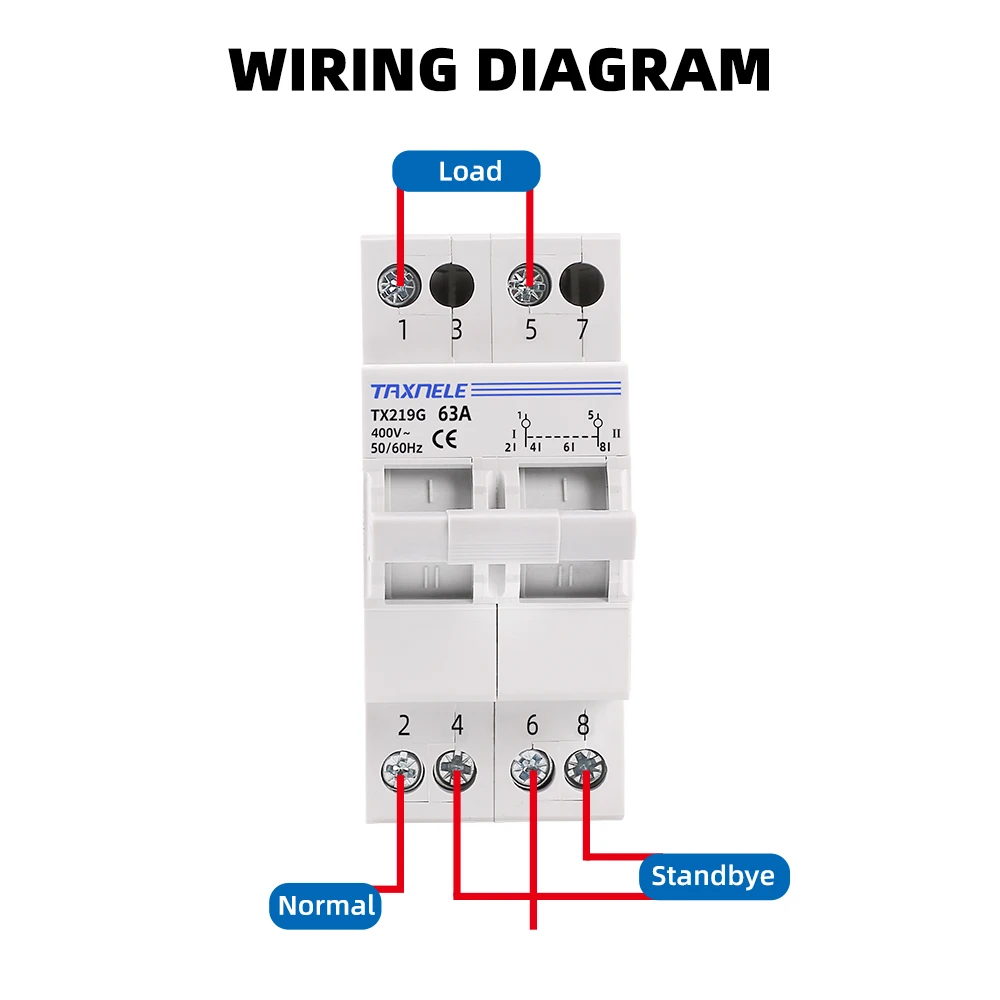2P 40A 63A MTS ثنائي الطاقة دليل نقل عزل التبديل التعشيق قطاع دارة 230 فولت 400 فولت وحدات التحول التبديل #5