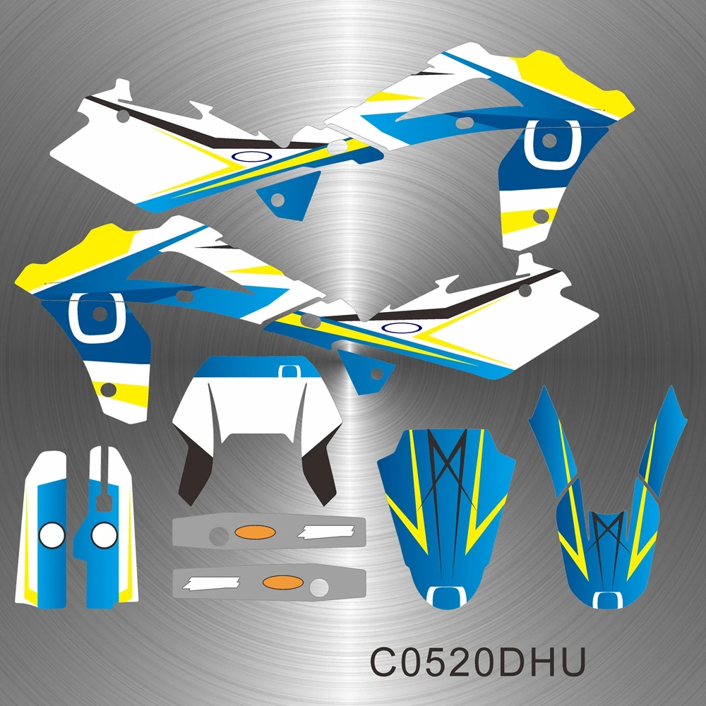 Фото Для HUSQVARNA WR250 WR300 WR 250 300 2008 2009 2010 2011 2012 2013, графические наклейки, комплект наклеек, фон для мотоцикла C0520DHU